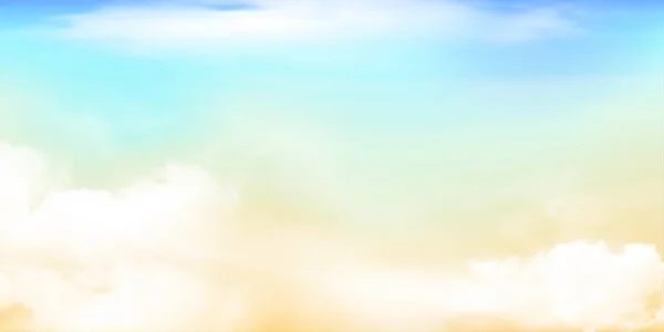 Πανόραμα Διάφανο Μπλε Έως Κίτρινο Ουρανό Και Λευκό Σύννεφο Λεπτομέρεια — Διανυσματικό Αρχείο