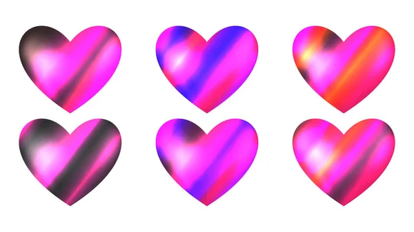 Herzförmige Farbige Steine Vector Herzen Icons Set Vector Illustration Vector — Stockvektor