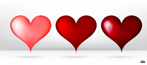 Corações Roxos Coleção Vetorial Isolado Fundo Branco Símbolo Amor Dia — Vetor de Stock