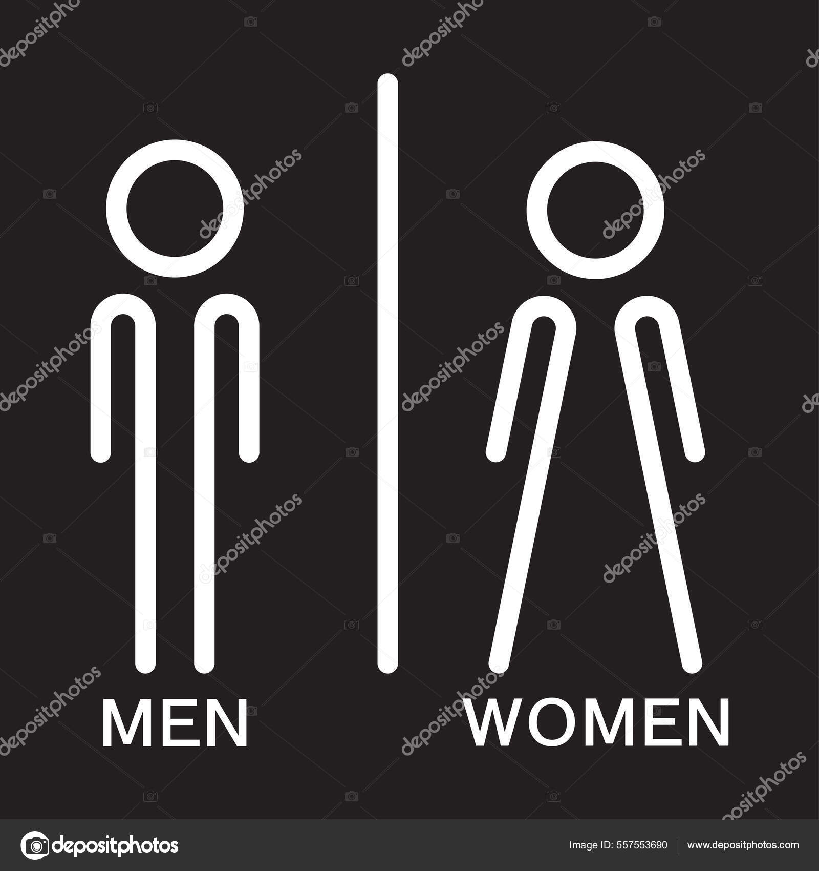 Ícone Banheiro Homens Mulheres Sinal Banheiro Homens Mulheres Ícone Vetor  Vetor de stock de ©venstoprintArt 557553690, image size:1600x1700