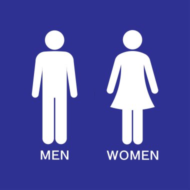 Erkekler ve kadınlar tuvaleti ikonu, erkekler ve kadınlar tuvaleti tabelası. Tuvalet vektörü ikonu. Vektör illüstratörü.