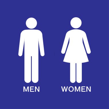 Erkekler ve kadınlar tuvaleti ikonu, erkekler ve kadınlar tuvaleti tabelası. Tuvalet vektörü ikonu. Vektör illüstratörü.