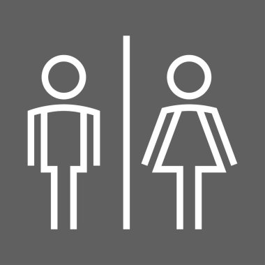 Erkekler ve kadınlar tuvaleti ikonu, erkekler ve kadınlar tuvaleti tabelası. Tuvalet vektörü ikonu. Vektör illüstratörü.