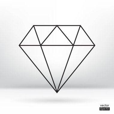 Dimond mücevher ikonu beyaz arka plan vektörünü izole etti. vektör çizgisi simgesi.