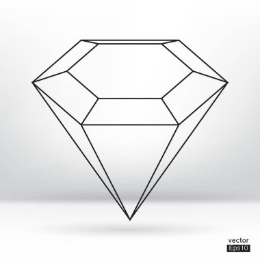 Dimond mücevher ikonu beyaz arka plan vektörünü izole etti. vektör çizgisi simgesi.