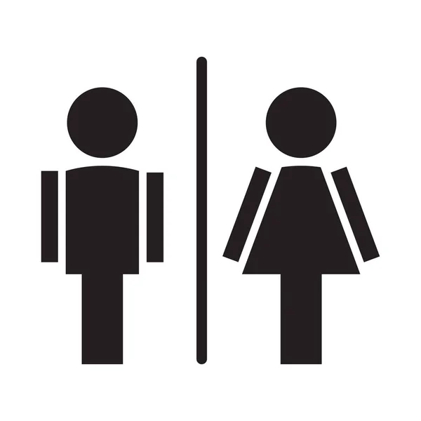 Icono Baño Hombres Mujeres Hombres Mujeres Signo Baño Icono Vector — Archivo Imágenes Vectoriales