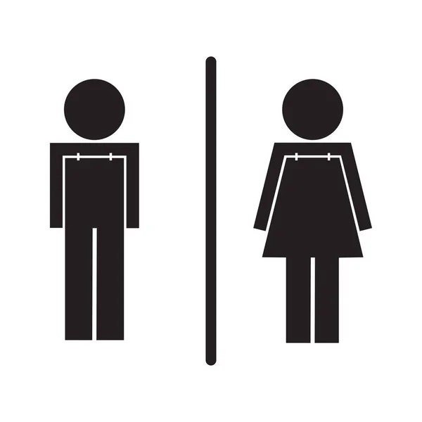 Mężczyźni Kobiety Ikona Toalety Mężczyzn Kobiet Znak Łazienki Toaleta Wektor — Wektor stockowy