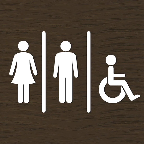 Мужчины Женщины Туалет Икона Мужчины Женщины Ванная Комната Белый Знак — стоковый вектор