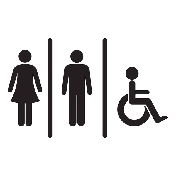 Мужчины Женщины Туалет Значок Мужчины Женщины Ванная Sign Toilet Векторный — стоковый вектор