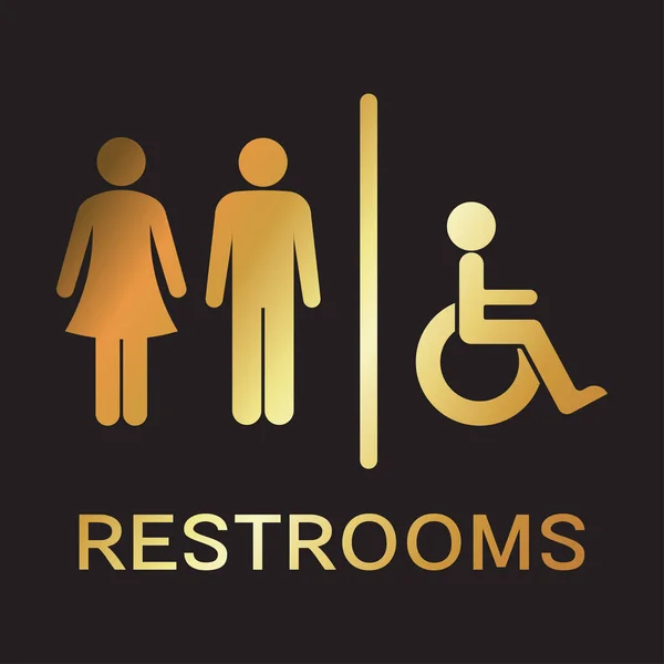 Icône Toilettes Pour Hommes Femmes Enseigne Salle Bain Pour Hommes — Image vectorielle