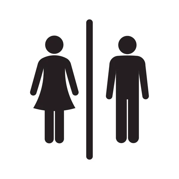 Heren Vrouwen Toilet Pictogram Mannen Vrouwen Badkamer Sign Toilet Vector — Stockvector