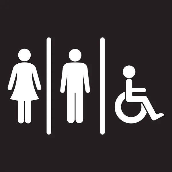 Männer Und Frauen Toilettensymbol Männer Und Frauen Badezimmersignal Toilettenvektorsymbol Für — Stockvektor
