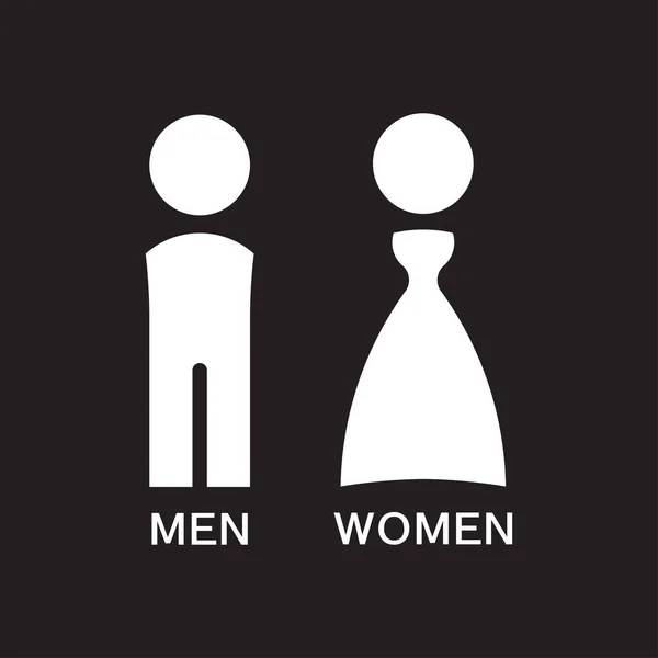 Heren Vrouwen Toilet Pictogram Mannen Vrouwen Badkamer Sign Toilet Vector — Stockvector