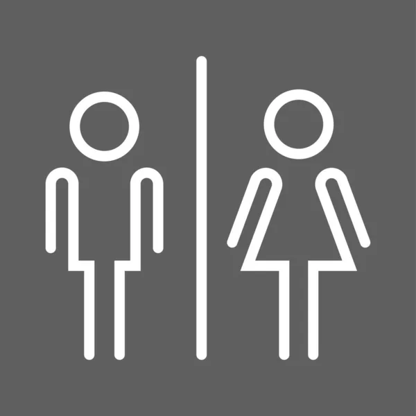 Icône Toilettes Pour Hommes Femmes Enseigne Salle Bain Pour Hommes — Image vectorielle