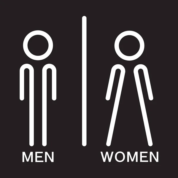 Heren Vrouwen Toilet Pictogram Mannen Vrouwen Badkamer Sign Toilet Vector — Stockvector