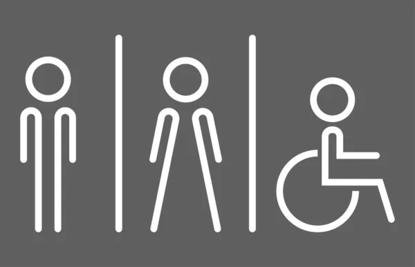 男性と女性のトイレアイコン 男性と女性のバスルームのサイン ベクトル図 デザインのためのトイレのロゴ — ストックベクタ