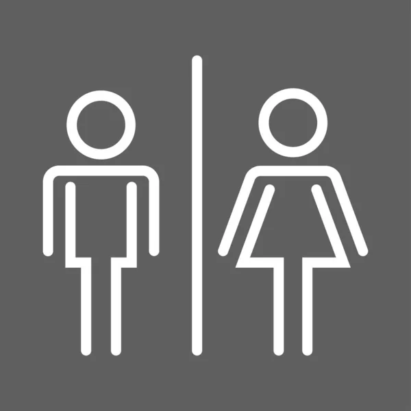 Icône Toilettes Pour Hommes Femmes Enseigne Salle Bain Pour Hommes — Image vectorielle