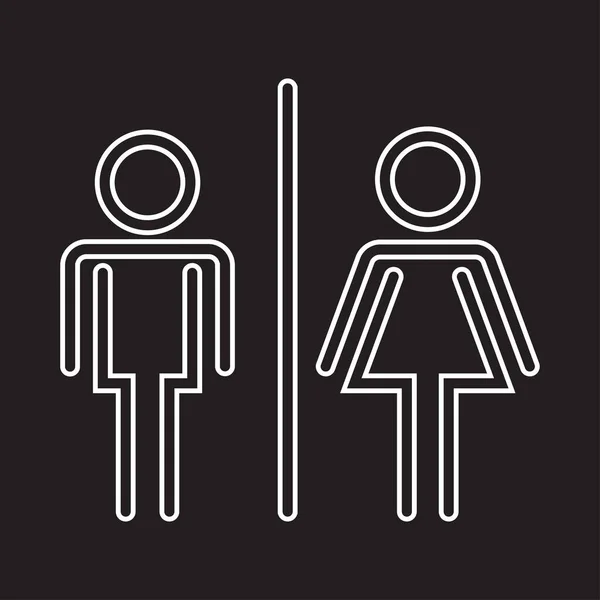 Icône Toilettes Pour Hommes Femmes Enseigne Salle Bain Pour Hommes — Image vectorielle