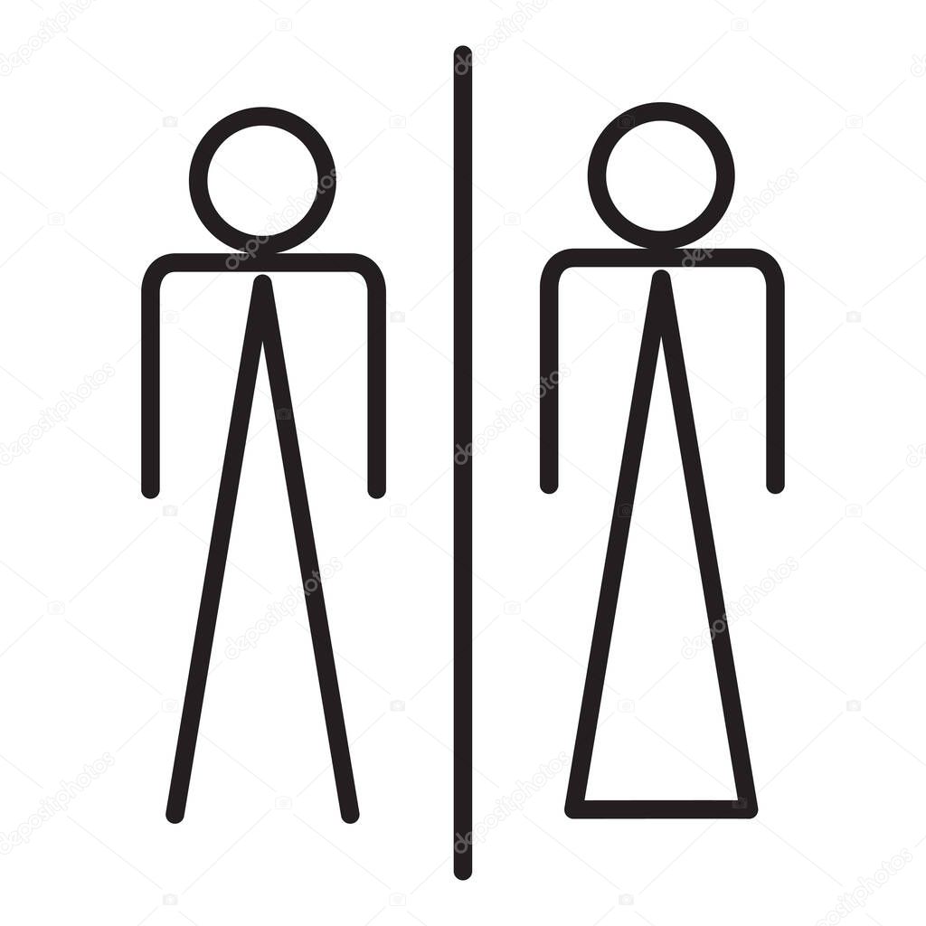 Men and women restroom icon, men and women bathroom sign.Toilet vector icon for any use. Vector illustrator.