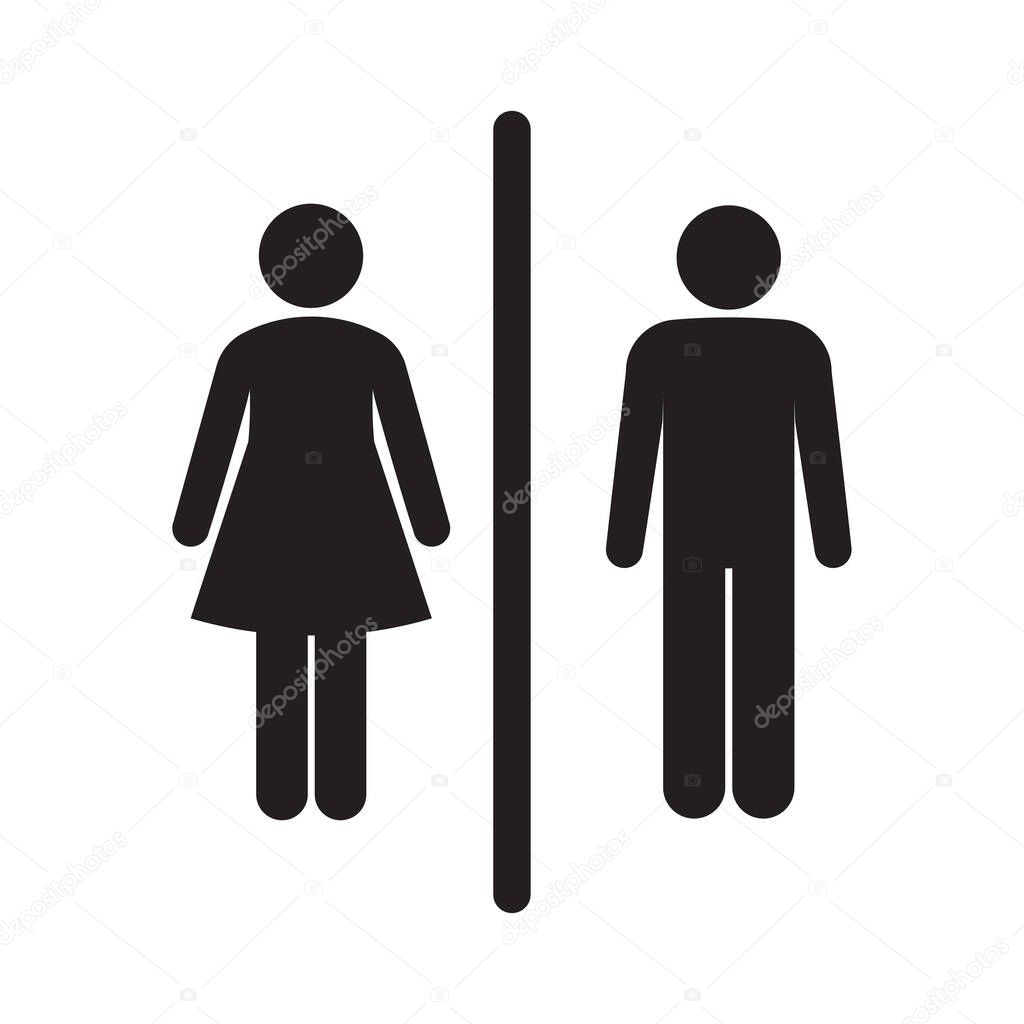 Men and women restroom icon, men and women bathroom sign.Toilet vector icon for any use. Vector illustrator.