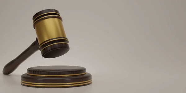 Καθιστούν Δικαστής Σφυρί Νόμο Gavel Εικονίδιο Ξύλινος Κριτής Βάση Μπεζ — Φωτογραφία Αρχείου