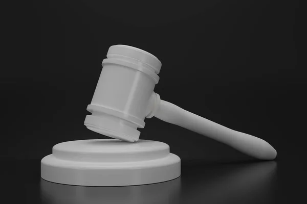 Καθιστούν Λευκό Δικαστής Σφυρί Νόμο Gavel Εικονίδιο Ένας Λευκός Δικαστής — Φωτογραφία Αρχείου