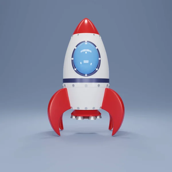 Render Space Rocket Model Isolate Blue Background Start Growth New — Stock Photo, Image