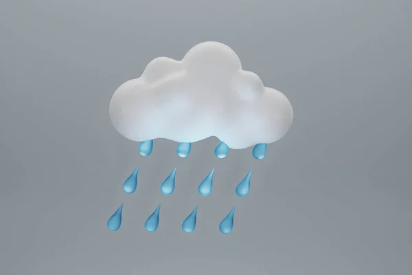 Rain Icon Ist Auf Hellblauem Hintergrund Isoliert Wolkenregensymbol Bewölkter Himmel — Stockfoto