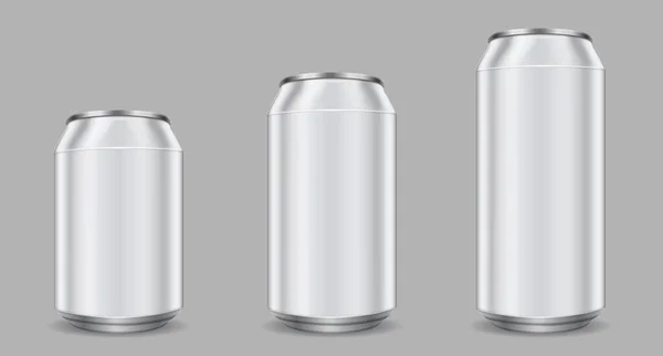 Aluminum can blank mockup isolated vector set — стоковый вектор