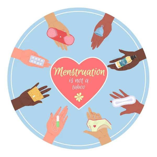 Menstruation not taboo vector female health poster — стоковый вектор