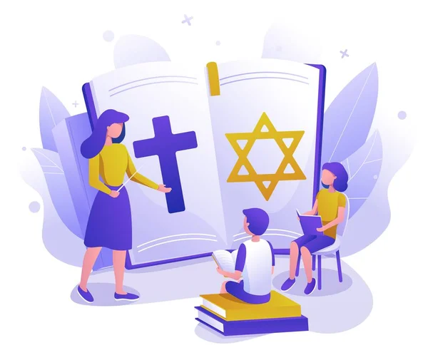 Religionslärare och skolelev — Stock vektor