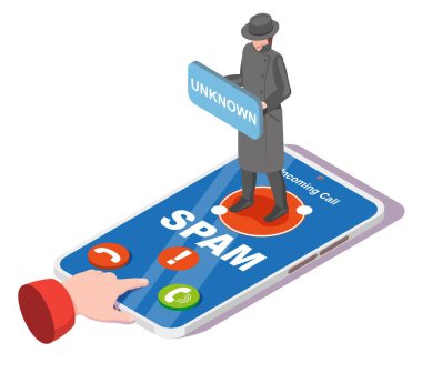 Spam call vector phone fraud and scam design clipart