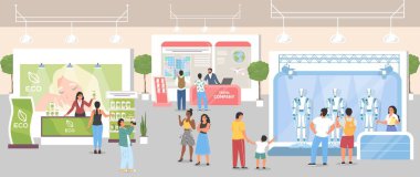 Girişim sergisi ve ticaret gösterisi vektörü