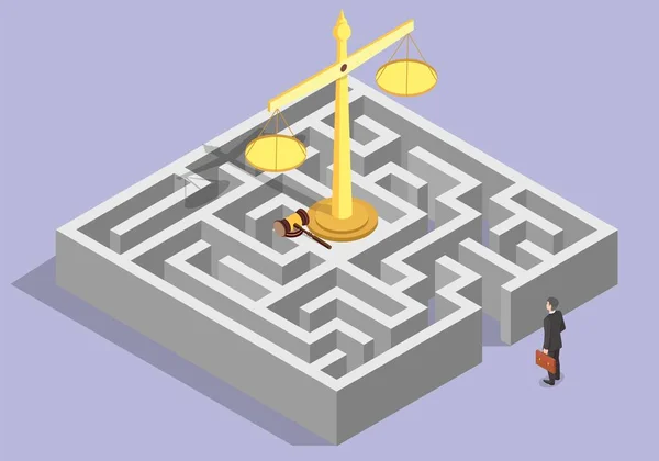 Vector Businessman Standing Front Maze Planning Solve Problem Thinking Strategy — Διανυσματικό Αρχείο