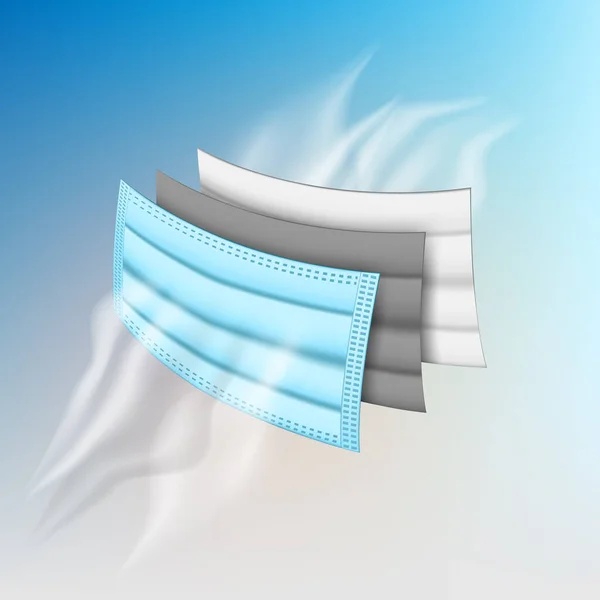 Filtrační Vrstva Lékařské Masky Ochranou Filtrační Vrstvy Přítoku Vzduchu — Stockový vektor