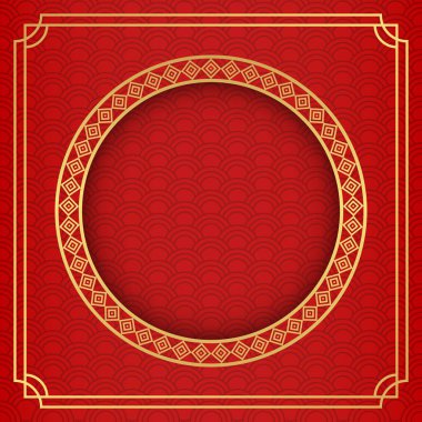 Çin arkaplanı, dekoratif klasik şenlik kırmızı arkaplan, vektör illüstrasyonu