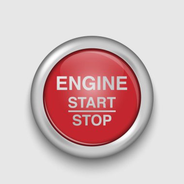 Engine start and stop button, vector illustration