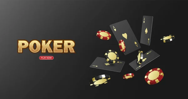 Poker Spel Casiono Online Web Achtergrond Template Voor Internet Vector — Stockvector