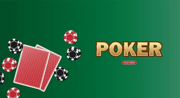 Poker Spel Casiono Online Web Achtergrond Template Voor Internet Vector — Stockvector