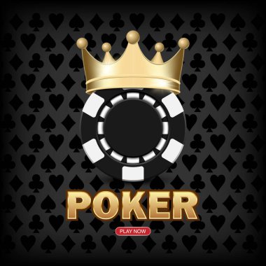 Poker oyunu casiono çevrimiçi, İnternet için web arkaplan şablonu, vektör illüstrasyonu