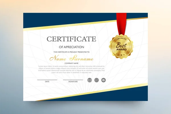 Certificado Modelo Apreciação Com Padrão Luxo Moderno Diploma Ilustração Vetorial Ilustração De Stock