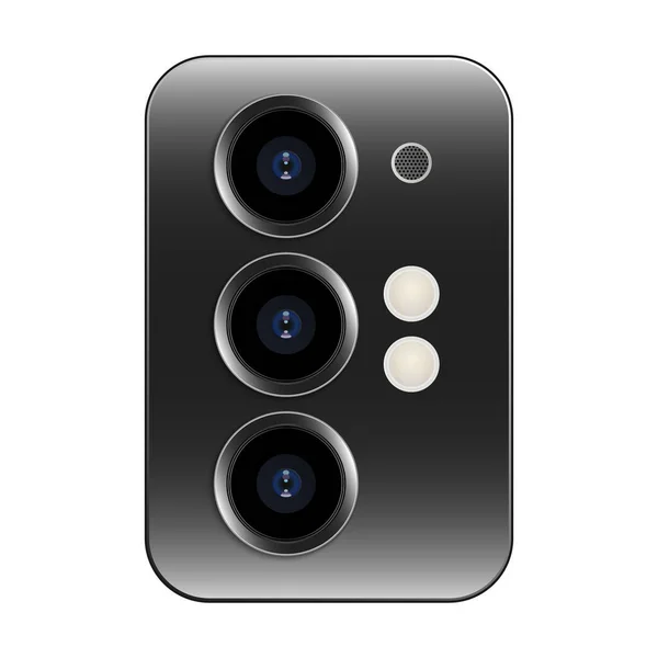 Objectif Caméra Smartphone Sur Fond Blanc Illustration Vectorielle — Image vectorielle