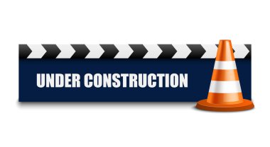 Under construction sign on white background, vector illustration