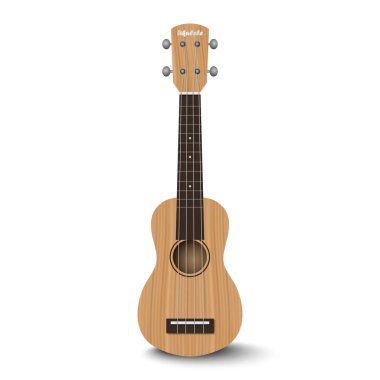 Beyaz arkaplanda Ukulele izole edilmiş, vektör illüstrasyonu