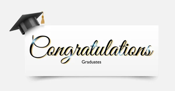 Sinal Parabéns Para Graduação Com Pós Graduação Universidade Faculdade Black Ilustração De Stock