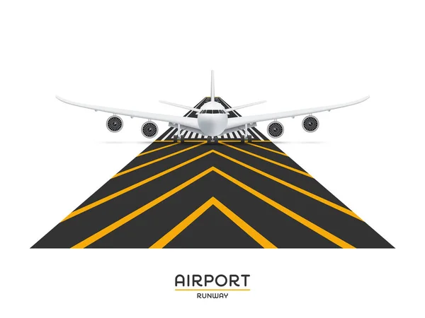 Flygplan Flygplatsen Startbana Vektor Illustration — Stock vektor