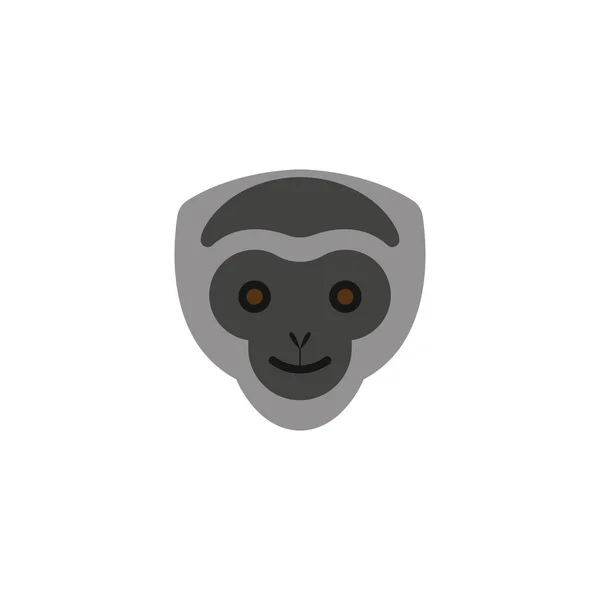 Vector Del Mono Cara Owa Jawa Vector Ilustración — Archivo Imágenes Vectoriales