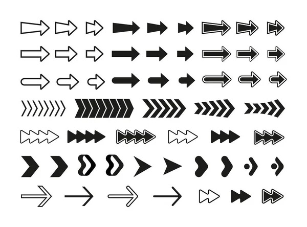  Ok vektörü. Beyaz arkaplanda siyah oklar var. Basit modern temiz ok tasarımı.