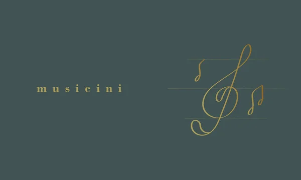Basit bir müzik notası tasarımı. Zarif müzik nota ikonu vektör illüstrasyonu. Altın nota vektör tasarımı.