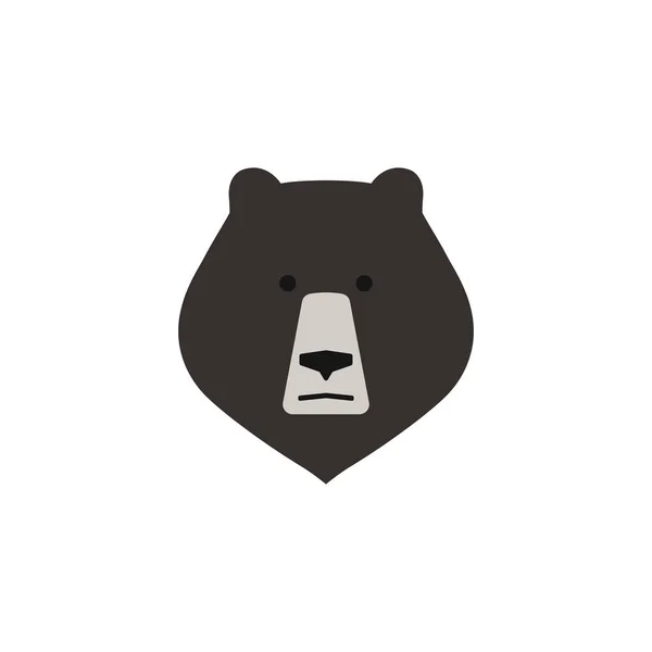 Medvědí Vektor Jednoduchý Design Vektoru Grizzly Face — Stockový vektor